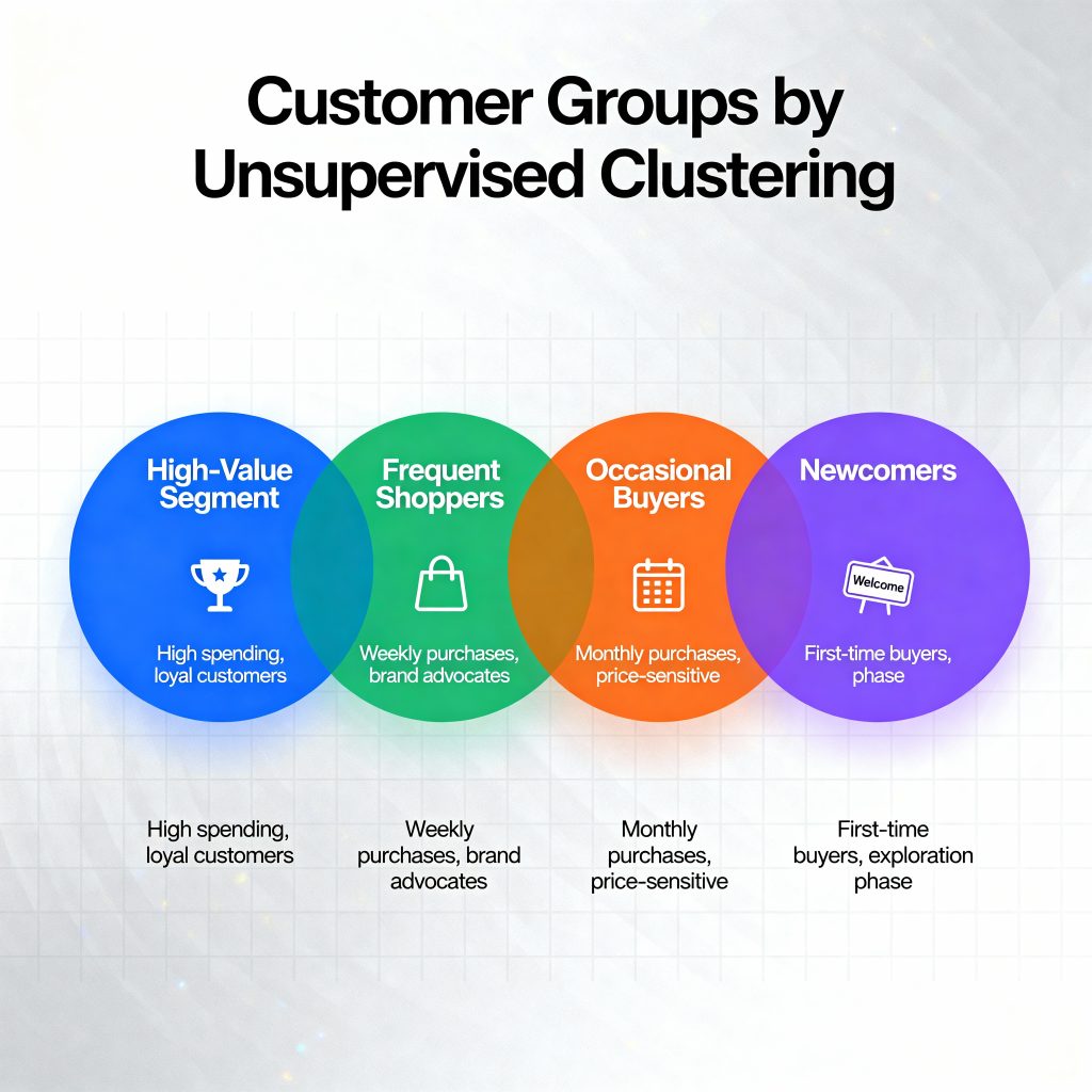  unsupervised learning customer segmentation example with clustering diagram